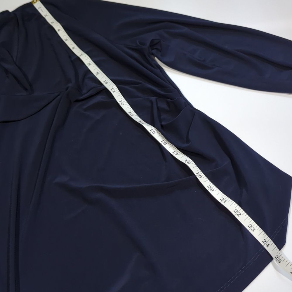 Clara Sun Woo Top Womens 1X Blue Long Sleeve Blouse - Picture 9 of 9